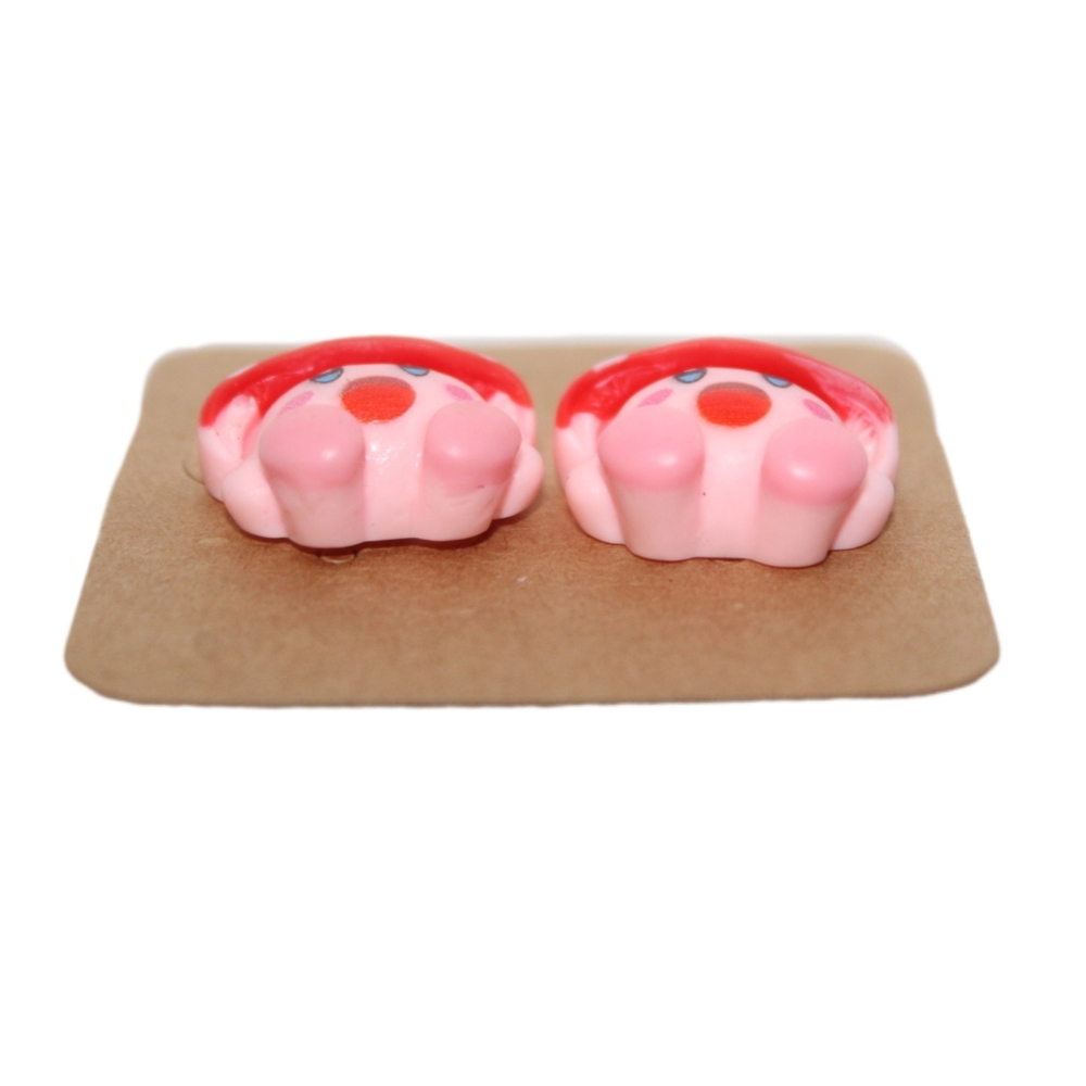 Video Game Kirby Mushroom Earrings - Picture 3 of 10